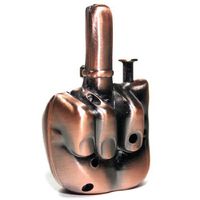 S69 Middle Finger Copper Color - Refillable Butane Torch Lighter - F Bomb Electronic Sound - 2 3/4 Inch -