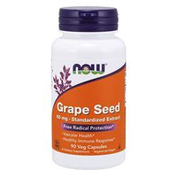 NOW Supplements, Grape Seed 60 mg - Standardized Extract, 90 Veg Capsules
