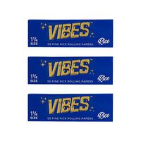 Vibes Rolling Papers 1.25 Inch Size 3 Pack of Booklet 50pc Each Natural Hemp and Arabic Gum Chlorine Free, Hemp, Rice and Ultra-Thin (Rice)