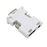 hudiemm0B HDMI to VGA Converter, 1080P HDMI Female to VGA Male Converter Adapter with Audio Cable for PC HDTV White