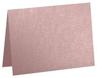 #17 Mini Folded Card (2 9/16 x 3 9/16) - Misty Rose Metallic - Sirio Pearl (1000 Qty.) | Perfect for Flower Cards, Place Cards, Notes, Invitation Inserts, Personal Stationery and More! | 5080-M203-1M
