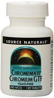 Source Naturals Chromemate Chromium GFT 200mcg Yeast Free, Trace Element - 120 Tablets