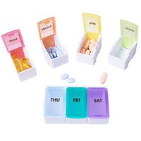 Motech Versatile 7 Day Rainbow Detachable Travel Pill Organizer Weekly Vacation Medicine Planner Portable Colored Daily Medication Box for Vitamins Fish Oil Supplements
