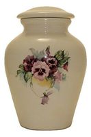 Pansy Urn- Pansies Cremation Urn or Keepsake for Ashes - Hand Made Pottery (Medium 90 Cubic Inches)