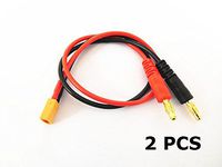 XT60 to 4mm Banana Plug Battery RC Balance Charge Cable Lead Adapter Connector ( 30CM / 12AWG) x 2 PCS