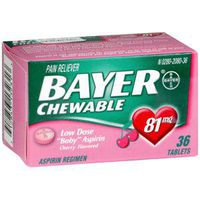 BAYER ASPIRIN TAB CHILD CHERRY 36Tablets