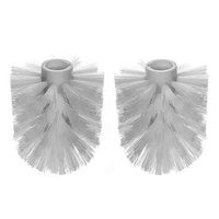 Creative Scents Replacement Toilet Brush Head - Inside Hole: Diameter 8mm Fits Toilet Cleaning Bowl Brush - Sturdy Stiff Bristles - Pack of 2 White - for Bathroom Cleaning