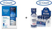 Dream Water Natural Sleep Aid, Snoozeberry, Special 4 Count + Nightime Nectar 12 Count (16 Count Total) - GABA, MELATONIN, 5-HTP, 2.5oz Shot- Top Rated - Non-Habit Forming
