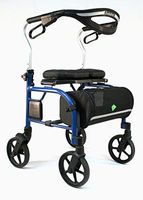 Evolution Trillium Lightweight Medical Walker Rollator with Seat, Large Wheels, Brakes, Backrest, Basket for Seniors Indoor Outdoor use (Tall, Chinatown Blue)