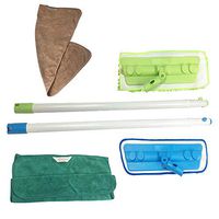 New Legacy Lime Green and Blue Microfiber Mop Kit with Telscoping Pole +Brown & Green Microfiber Cleaning Cloth