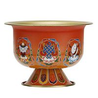 WWSHM Tableware Food Container Fruit Bowl Auspicious Divine Tibetan Buddha Water Bowl Holy Water Cup Buddhist Supplies Kitchen Soup (Color : B)