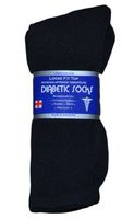 Lot of 3 Pairs Mens Black Diabetic Socks Loose Fit Big Size 13-15 Blue Label