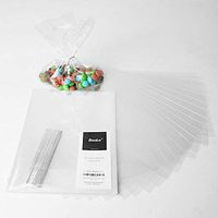 Becko 100 Pcs Clear Envelope Cello Bags, Clear Flat Cellophane Bags Gift Wrapping Packaging for Candy, Cookies, Candies (6" x 8")