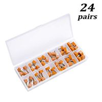 luakesa 24 Pairs High Heel Replacement Tips Womens Shoes Tap Caps Fix Kit,6 Size,8,/9/10/11/12/12.5mm,U-Shape, Beige