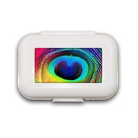 Home Birds Peacock Pill Box,Pill Organizer Case for Purse Daily/Weekly Unique Design and Large Compartments Medicine Case, Pill Box for Pocket or Purse