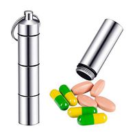 EFFIET 3 Compartments Aluminum Waterproof Pill Cases Box Dispenser, Small Pocket Pill Fob Container, Keychain Toothpick Holder, Travel Pill Holder