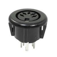 Water & Wood Female 5 Pin DIN Plug Panel Mounted Keyboard Cable Connector Adapter