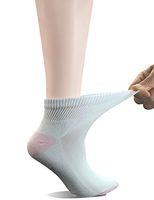 Yomandamor Women's 5 Pairs Non-Binding Cotton Ankle Diabetic/Dress Socks with Seamless Toe and Cushion Sole