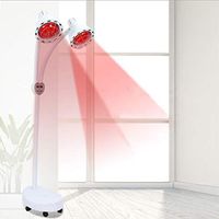 MYTDBD Infrared Floor Stand Heat Lamp Blood Muscle Aches Pain Relief Therapy Physiotherapy Lamp with Moveable Wheels 275W White