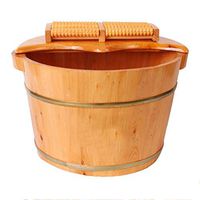 Foot Spa Wooden Tub,Foot Basin Wooden Bucket，Solid Wood Foot Soaking Barrel，Thicken Wooden Tub，Wooden Foot Bath Barrel，Cypress Wood Foot Bucket (Color : A)