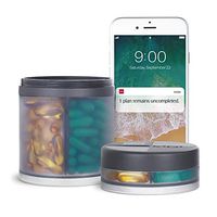 Travel Pill Organizer, KIGI Smart Pill Dispenser Reminder with 8 Removable Sections Large Pill Supplement Box Weekly Pill Holder for Office Home Elderly(Gray 3.1 * 4.4Inch)