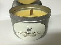 16oz HANDPOURED ECO-SOYA WAX CANDLE IN TIN w/WOOD WICK (Pumpkin Spice)