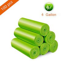 MAVGV 4 Gallon Trash bags Recycling & Degradable Small Garbage Bags Compostable Bags Strong Rubbish Bags Wastebasket Liners Bags for Kitchen Bathroom Office Car (100)