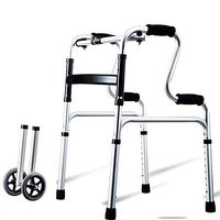 XHRHao Foldable Walker 8 Adjustable Height Levels(72-90cm) Made of Aluminum Alloy Rollator Lightweight with Shower Chair Fuction Waterproof Portable Walk Assist for Elderly Silver