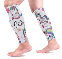 AHOMY Sports Calf Compression Sleeves Set of Cute Cartoon Unicorns Heart Leg Compression Socks for Men and Women