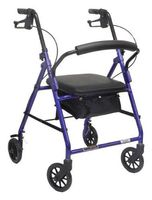 ProBasics 1024 GR 4 Wheeled Aluminum Rollator with Padded Seat and Loop Brakes - Metallic Green