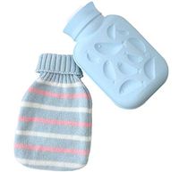 TINTON LIFE Leakproof Cute Silicone 1L Hot Or Cold Water Bottle Bag with Knit Cover (Blue)