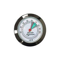 Prestige Import Group Medium Round Analog Hygrometer Humidity Gauge for Humidors - Color: Silver