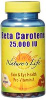 Nature's Life Beta Carotene Softgels, 25,000 IU, 250 Count