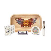 Zig Zag White Rolling Papers (3 Packs), Zig Zag 70mm Cigarette Roller, Rolling Paper Depot Hippie Van Rolling Tray, Quik Wikk Hemp Wick (12ft), and Tube Lighter - 7 Items - Bundle