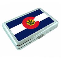 Perfection In Style Metal Silver Cigarette Case Colorado Flag Design 005