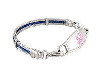Medical ID Bracelet Women Customized The Bay Cable N Style ID -Pink 7.25