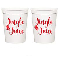 Christmas White Plastic Stadium Cups - Jingle Juice (10 cups)