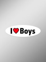 I Love Boys Vinyl Decals Stickers (Two Pack) | Cars Trucks Vans Windows Walls Laptop Cups | Printed | 2-5.5 Inch Decals | KCD1396