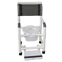 MJM International 118-3TW-SF-SQ-PAIL Standard Shower Chair with Slide Out Footrest and Commode Pail, Royal Blue/Forest Green/Mauve