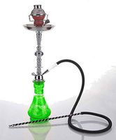 1 hose 23" Hebron Green Hookah Shisha Nargila water glass vase pipes smoke sale
