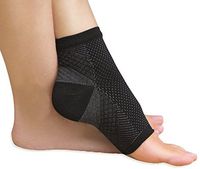MojaSports Ankle Compression Sleeves Plantar Fasciitis Foot Socks Arch Support (Black/White : 1 Sleeve, Large/X-Large)