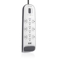 Belkin 12-Outlet Advanced Power Strip Surge Protector with 8-Foot Power Cord and Ethernet / Cable / Satellite / Telephone / Coaxial Protection, 4000 Joules (BV112234-08) (Renewed)