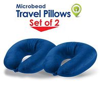 Cloudz (Set of 2) Microbead Travel Neck Pillows - Blue