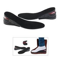 PIXNOR Pair of PU Air Cushion Invisible Height Increase Insole Taller Shoe Pad 7cm (Black)