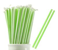 Webake 100% Compostable Smoothie Straws 9 Inch Long Wide Drinking Straw Eco Friendly Plant-Based PLA, Plastic Alternative Straws for Milkshake Slushie, Pack of 100 Individually Wrapped