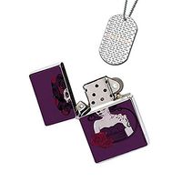 New Vibe Silver Flip Top Lighter - Rose Sugar Skull Madonna