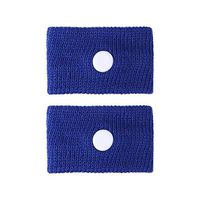 Fine 1 Pairs of Natural Acupressure Nausea Relief Wristbands Anti Nausea Bracelet Drug-Free for Sea Car Flying Pregnancy Travel Sickness Motion Sickness Bands (Blue)