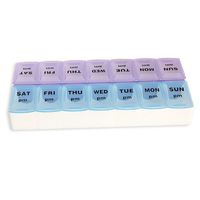 Jocestyle 7 Day Pill Organizer 2 Times a Day Pill Box Large Weekly Pill Case Weekly Travel Pill Planner Daily AM PM Detachable Container(Random Color)