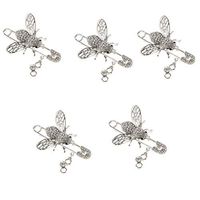 5Pcs Women Lady Chic Gem Bee Insect Collar Hat Brooch Safety Pin Xmas Gift Popular Fashion Novelty Aesthetic Jewelry Party Cheap Design Womans Accesories