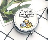 Compact 3 Compartment Medicine Case, Pill Box for Pocket or Purse Pill Box Decorative Pill Case with Gift Box Support Encouragement Classic Illustration Pooh and Eeyore